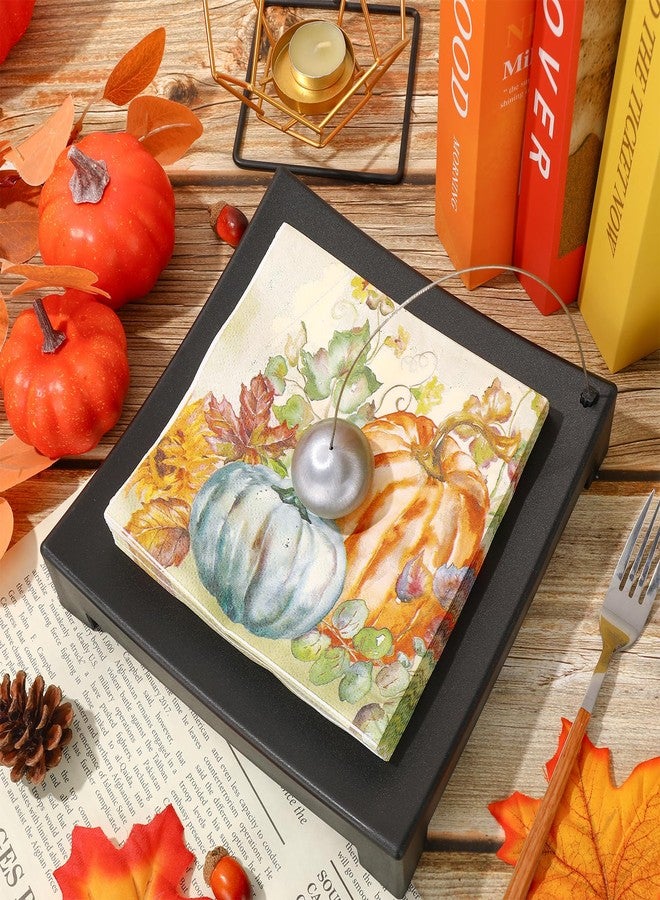 JarThenaAMCS مناديل ورقية من JarThenaAMCS، ١٠٠ قطعة، بتصميمات خريفية: مناديل غداء مزينة باليقطين وعباد الشمس، مناديل عشاء يدوية بألوان مائية، مثالية لحفلات الخريف وعيد الشكر، وديكور طاولة منزلي. - Image 3